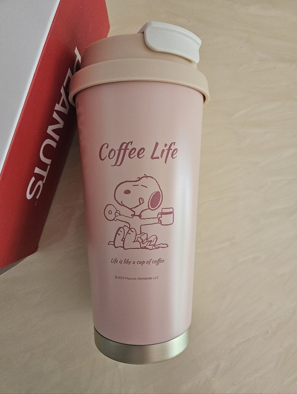 Pink Snoopy "Coffee Life" Travel Tumbler - 500ML ** READ